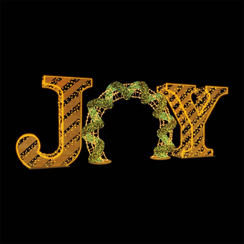 Giant Pre-Lit LED Walk-Through Arch - Joy Sign