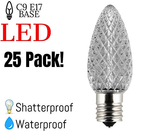 C9 Faceted LED Cool White SMD Bulbs - Pack of 25 Bulbs
