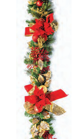 Pre-Decorated Christmas Garland - Fully Decorated
