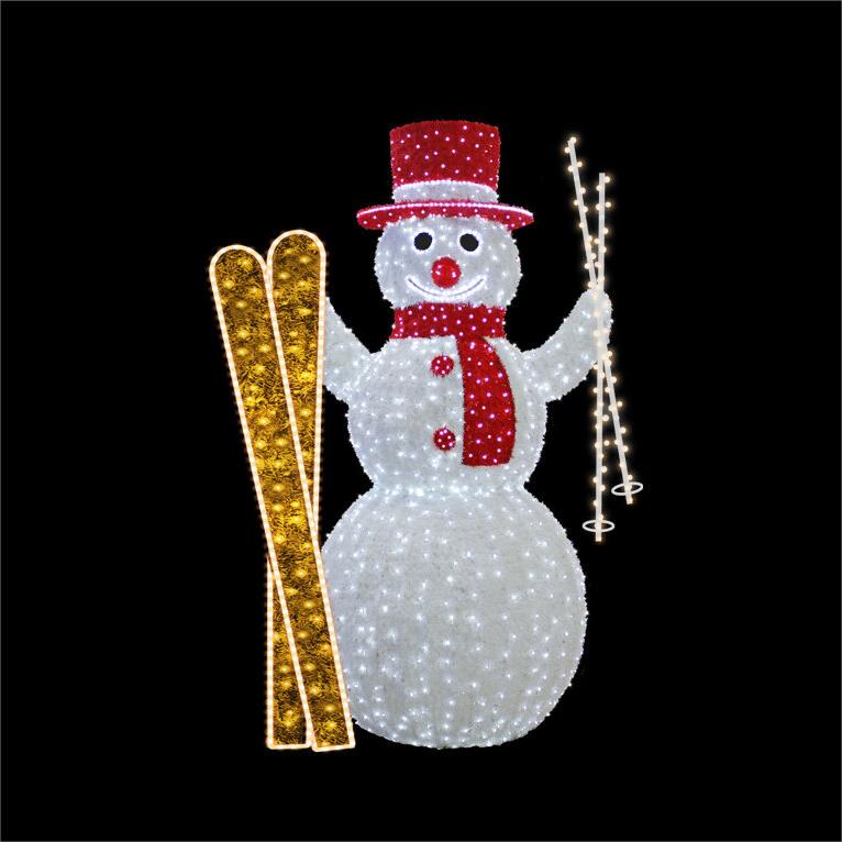 Giant Pre-Lit LED Skiing Snowman – Certified Lights