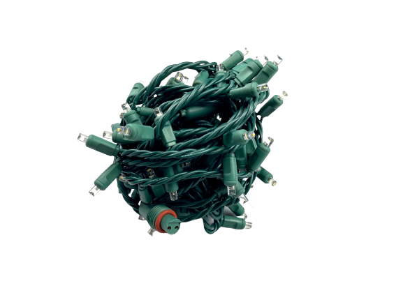 50L 5MM LED Twinkle Mini Lights, 4" spacing.  with male and female plug