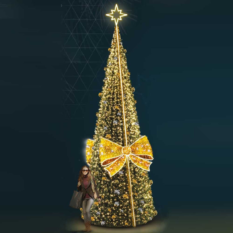 Giant Pre-Lit LED Bow Tree