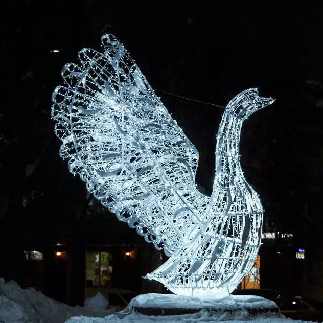 Giant Pre-Lit LED Swan