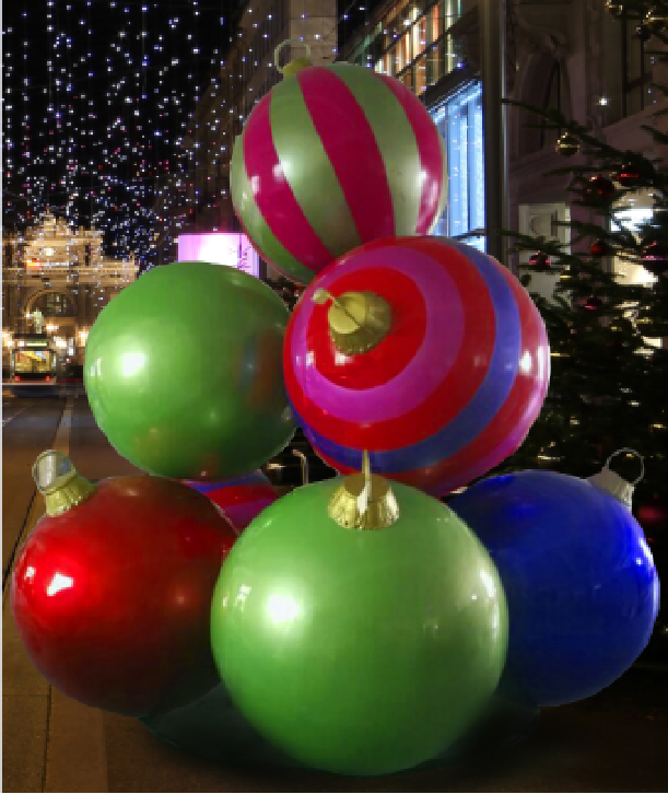 Giant Fiberglass Ornament Set of 10