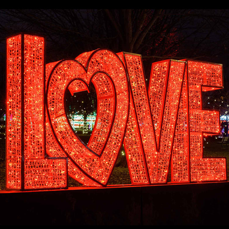 Giant Pre-Lit LED Love