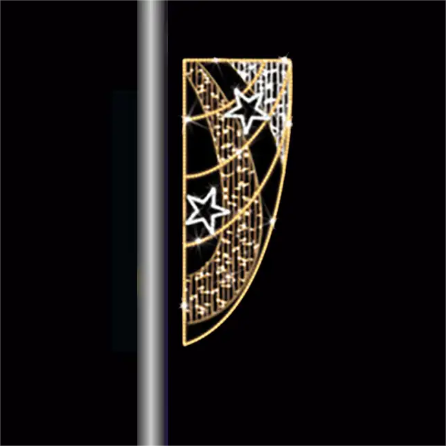 Giant Pre-Lit LED Star Flag Pole Mount