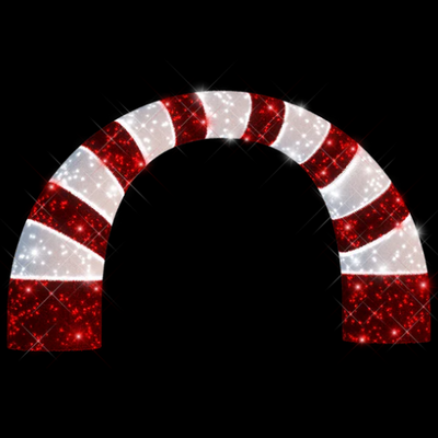 Picture of Certified Lights' Large outdoor Christmas Decorations. This is a oversized pre-lit walk-through Christmas arch decoration with LEDs for commercial projects.