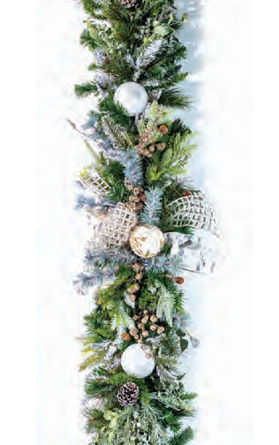 Pre-Decorated Christmas Garland - Fully Decorated