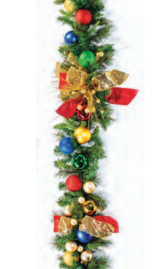 Pre-Decorated Christmas Garland - Fully Decorated