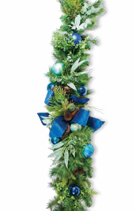 Pre-Decorated Christmas Garland - Fully Decorated