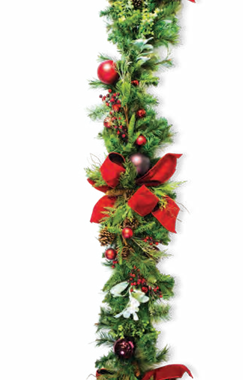 Pre-Decorated Christmas Garland - Fully Decorated