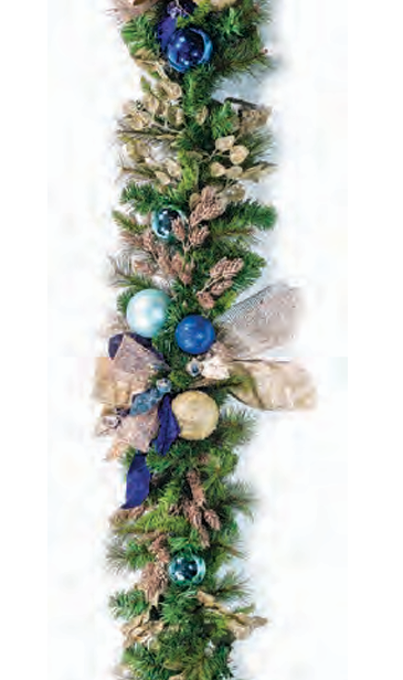 Pre-Decorated Christmas Garland - Fully Decorated
