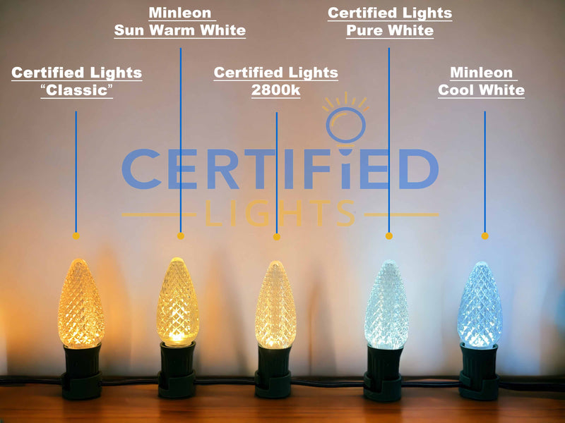 Certified Classic C9 Warm White LED Plastic Filament Bulbs, Shatterproof - 25 Pack