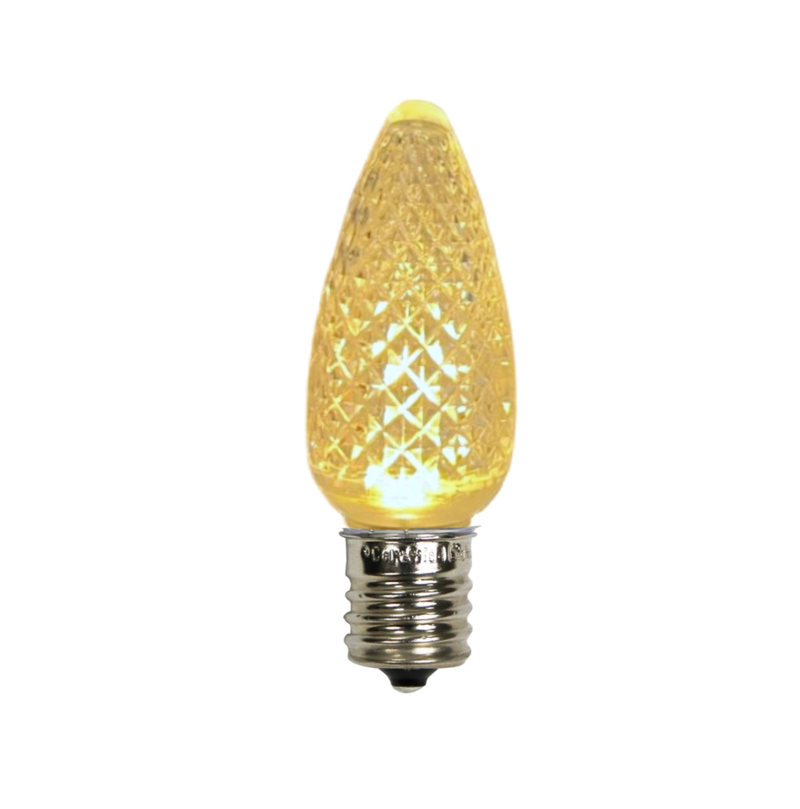C7 Faceted LED Warm White SMD Bulbs - 25 Pack
