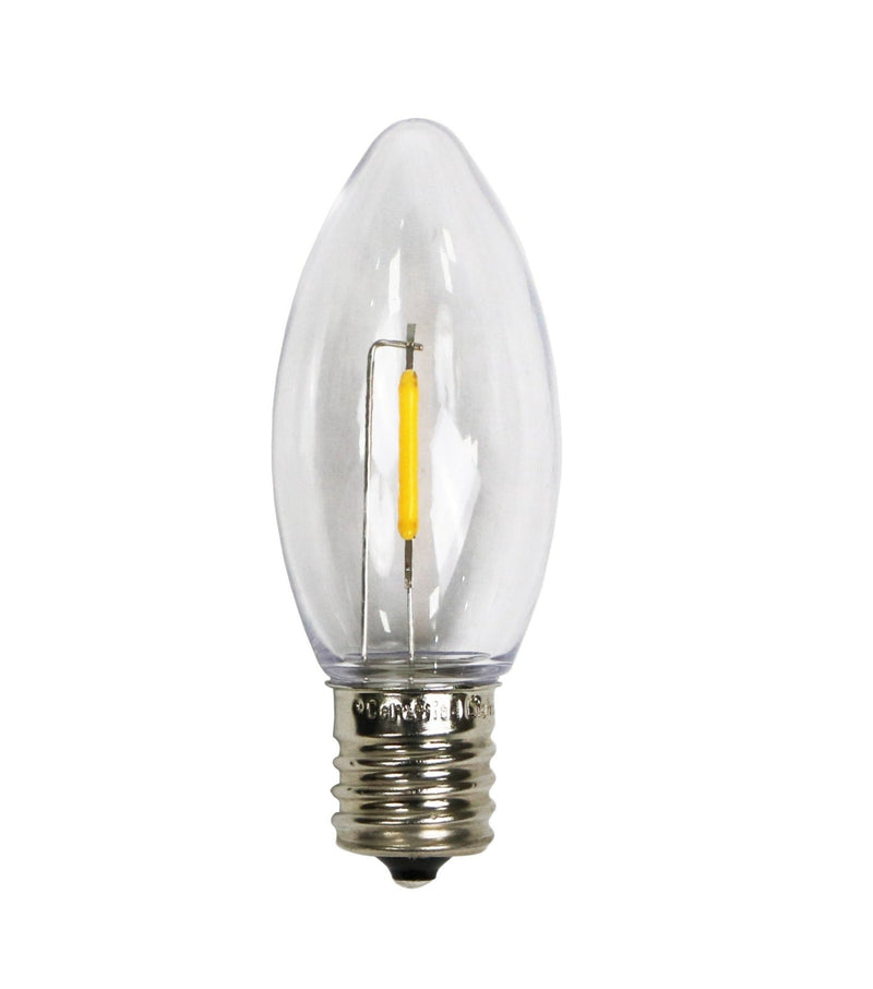 Certified Classic C9 Warm White LED Plastic Filament Bulbs, Shatterproof - 25 Pack