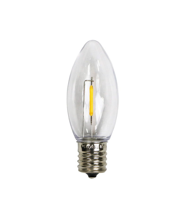 C7 Filament LED Warm White Bulbs - 25 Pack
