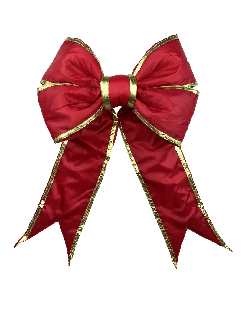 18" Dark Red & Gold Premium Nylon Bow