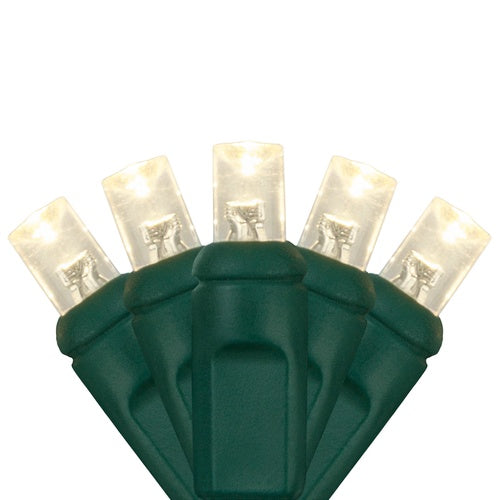 Certified Waterproof Quick Connect Coaxial LED Mini Lights - Warm White 5mm Wide Angle, 3" Spacing 100 Lights Balled