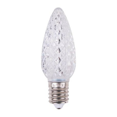 Faceted Minleon C9 V1 cool white SMD LED Christmas light bulb with E17 base for commercial lighting