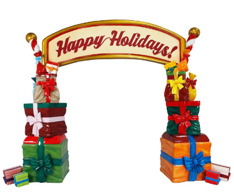 Giant Fiberglass Happy Holidays Gift Box Arch