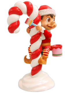 Giant Fiberglass Candy Cane Christmas Elf