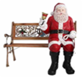 Giant Fiberglass Santa Claus Bench