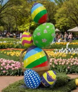 Giant Fiberglass Easter Egg 6 Stack