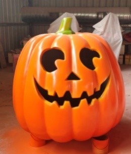 Giant Fiberglass Smiling Pumpkin