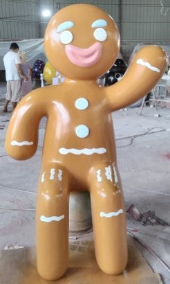 Giant Fiberglass Sitting Gingerbread Man