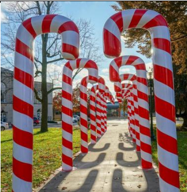 Giant Fiberglass Candy Cane Pole