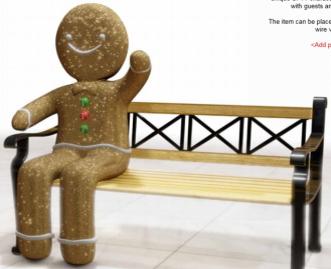 Giant Fiberglass Sitting Gingerbread Man