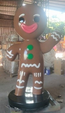 Giant Fiberglass 3D Gingerbread Man