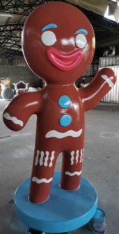 Giant Fiberglass 3D Gingerbread Man