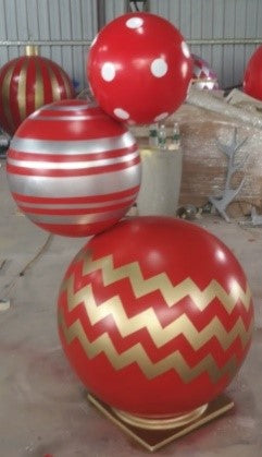 Giant Fiberglass Ornament Stacked Trio