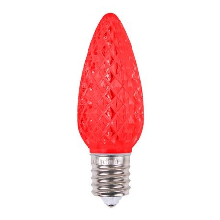 C9 Faceted LED Red SMD Bulbs - Pack of 25 Bulbs