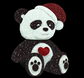 Giant Pre-Lit LED Santa Panda Bear