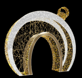 Giant Pre-Lit LED Multi-Dimensional Ornament Arch