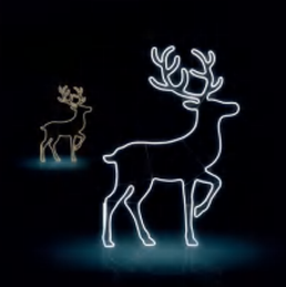 2D Pre-Lit LED Reindeer Outline