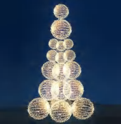 Giant Pre-Lit LED Orb Stacked Tree