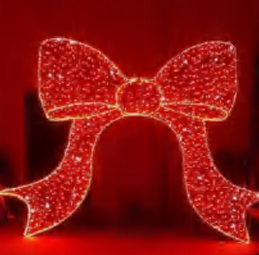 2D Pre-Lit LED Bow with Tails