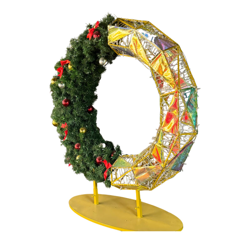 Side picture of garland and wreath