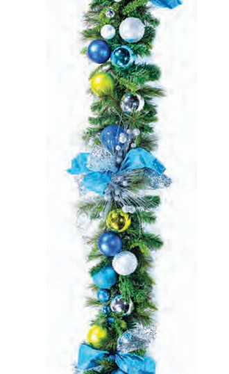 Pre-Decorated Christmas Garland - Fully Decorated