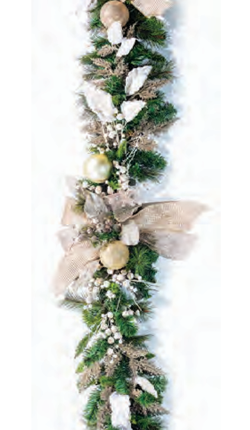 Pre-Decorated Christmas Garland - Fully Decorated