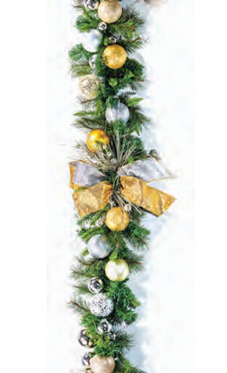 Pre-Decorated Christmas Garland - Fully Decorated