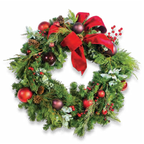 Pre-Decorated Christmas Wreath - Fully Decorated