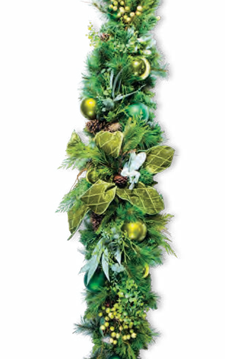 Pre-Decorated Christmas Garland - Fully Decorated