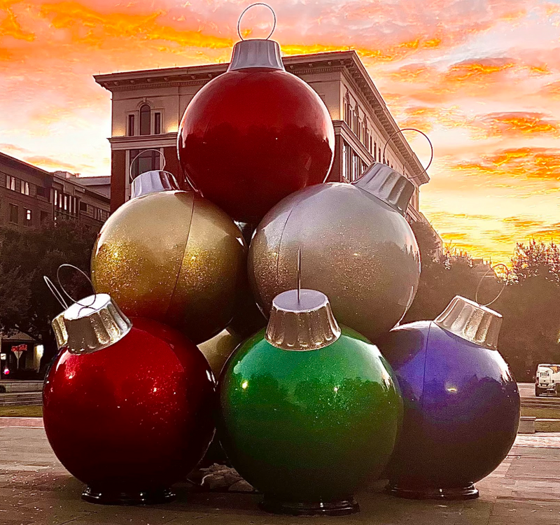 Giant Fiberglass Ornament - 10 Ball Stack