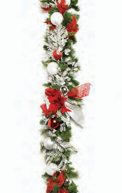 Pre-Decorated Christmas Garland - Fully Decorated