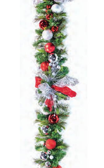 Pre-Decorated Christmas Garland - Fully Decorated