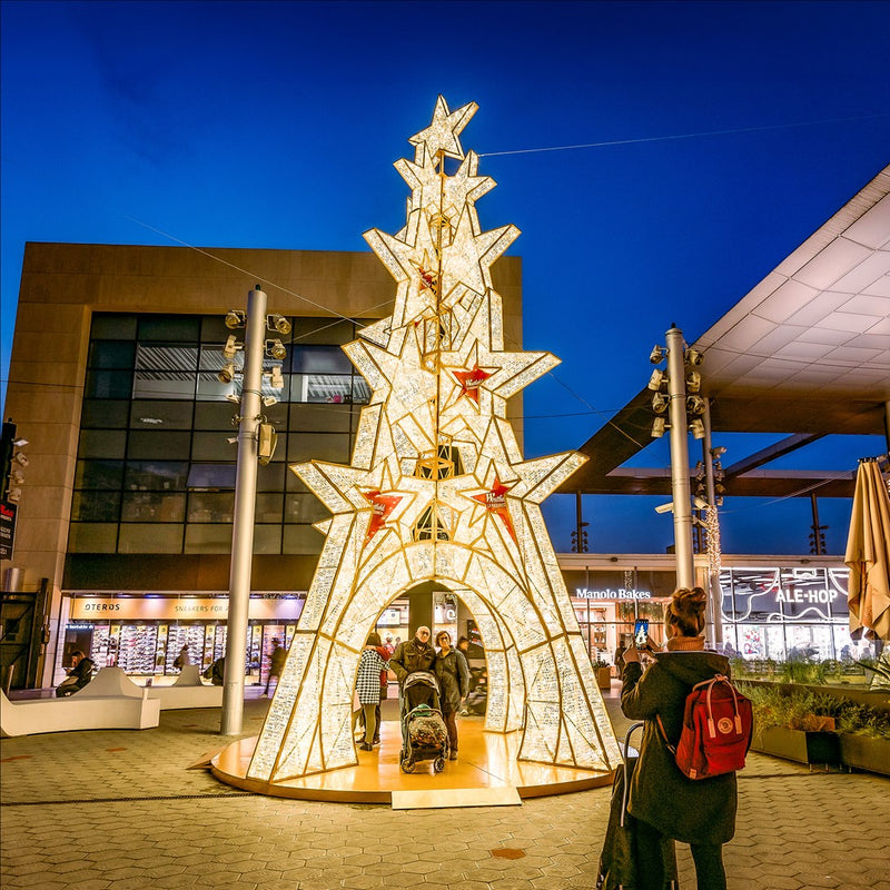 Giant Pre-Lit LED Stacked Star Tree